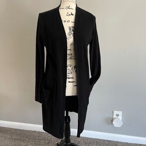 Gap Long Black Open Cardigan